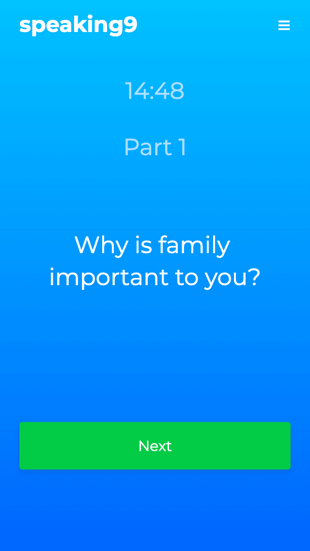 Speaking9 app screenshot